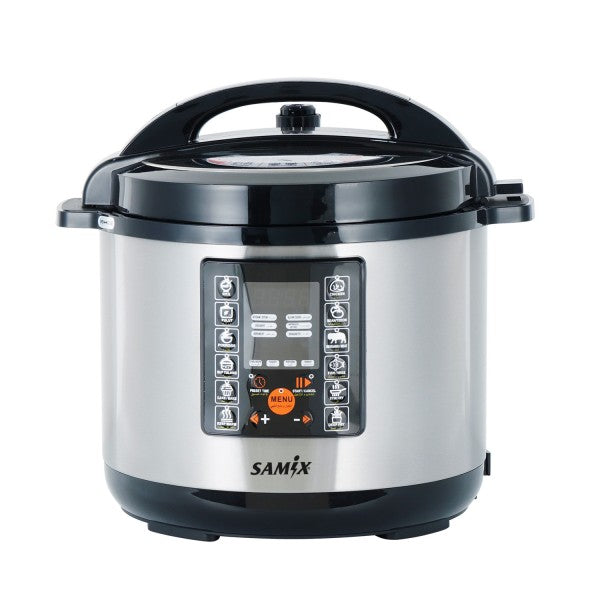 Samix Pressure Cooker,10Lit, 1600Watts, Black & Steel - SNK-PC10S