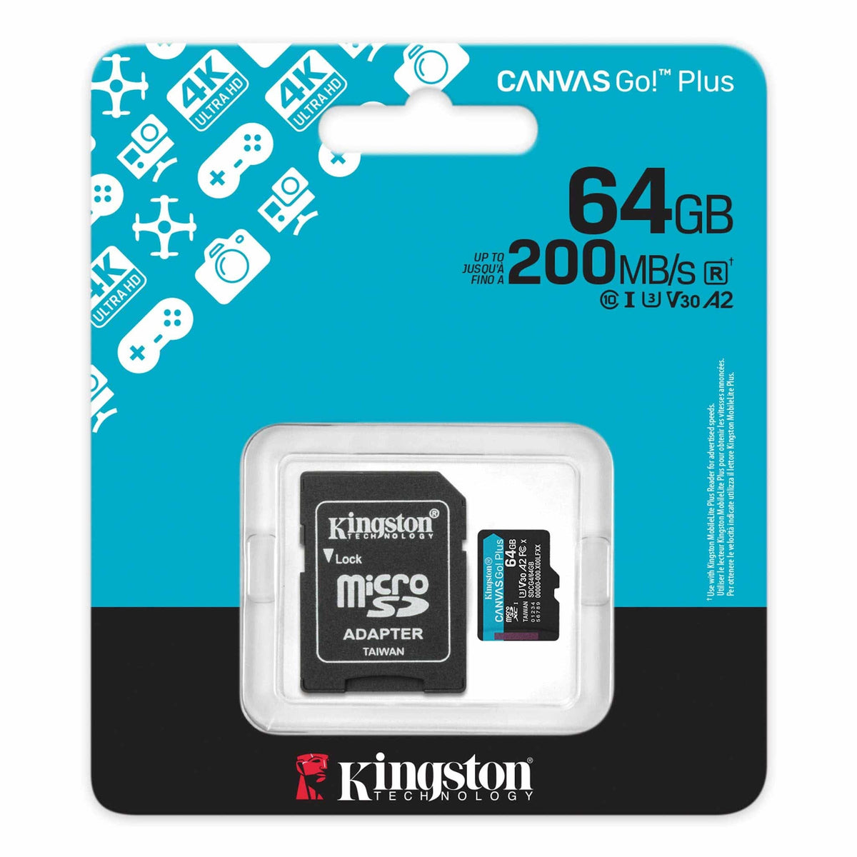 Kingston 64GB microSDXC Canvas Go Plus 200MB/s Read