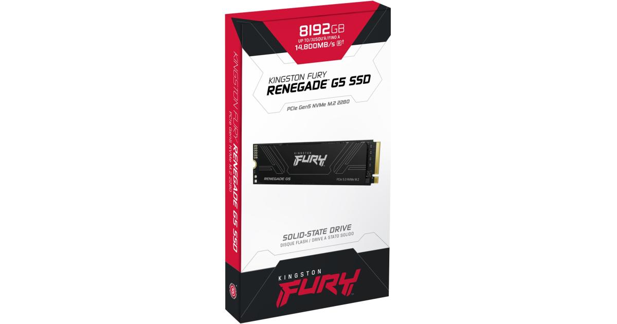 Kingston FURY Renegade G5 8TB PCIe 5.0 NVMe M.2 SSD-Sequential Read/Write (14800/14000 MB/s)