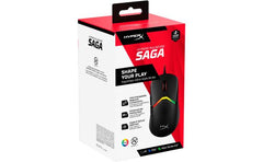 Hyperx Pulsefire Saga RGB Customizable Gaming Mouse Precision Tracking up to 8kHz Lightweight 69 Gram Tactile Clicks HyperX 26K Sensor HyperFlex 2 USB Cable Support PC, PS5™, Xbox Series X|S , Black