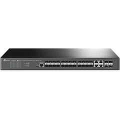 TP-Link Omada SG3428XF 24-Port SFP L2+ Managed Switch with 4 10GE SFP+ Slots, 20x Gigabit SFP Ports, 4x Gigabit SFP/RJ45 Combo Ports, 4x 10G SFP+ Slots, 1x RJ45 Console Port, Black