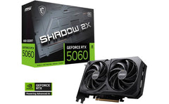 Msi Geforce Rtx 5060 Shadow 2x Oc 8gb Gddr7 128 Bit Memory, 2527 Mhz Boost Clock, 28 Gbps Memory Speed, 3840 Cuda Cores, Pci Express Gen 5 X16