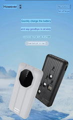Totu Power Bank with Cord Stand, 10000Mah, Black/White - PB-1016
