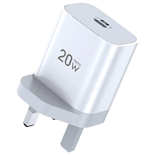 TOTU Wall Charger USB-A to Type-C, 20Watts, White - HC-4-20W-EU