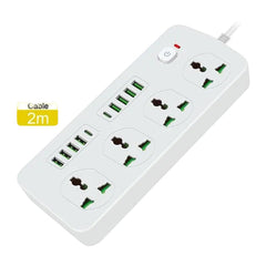XO Power Socket 4Ac, 8Usb & 2Type - C, 3000Watts, Cable 2Mm, White - T25-2M