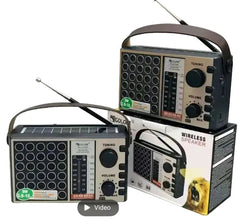 SHT Vintage FM Am Radio Rechargeable USB, Black - RX-BT109S