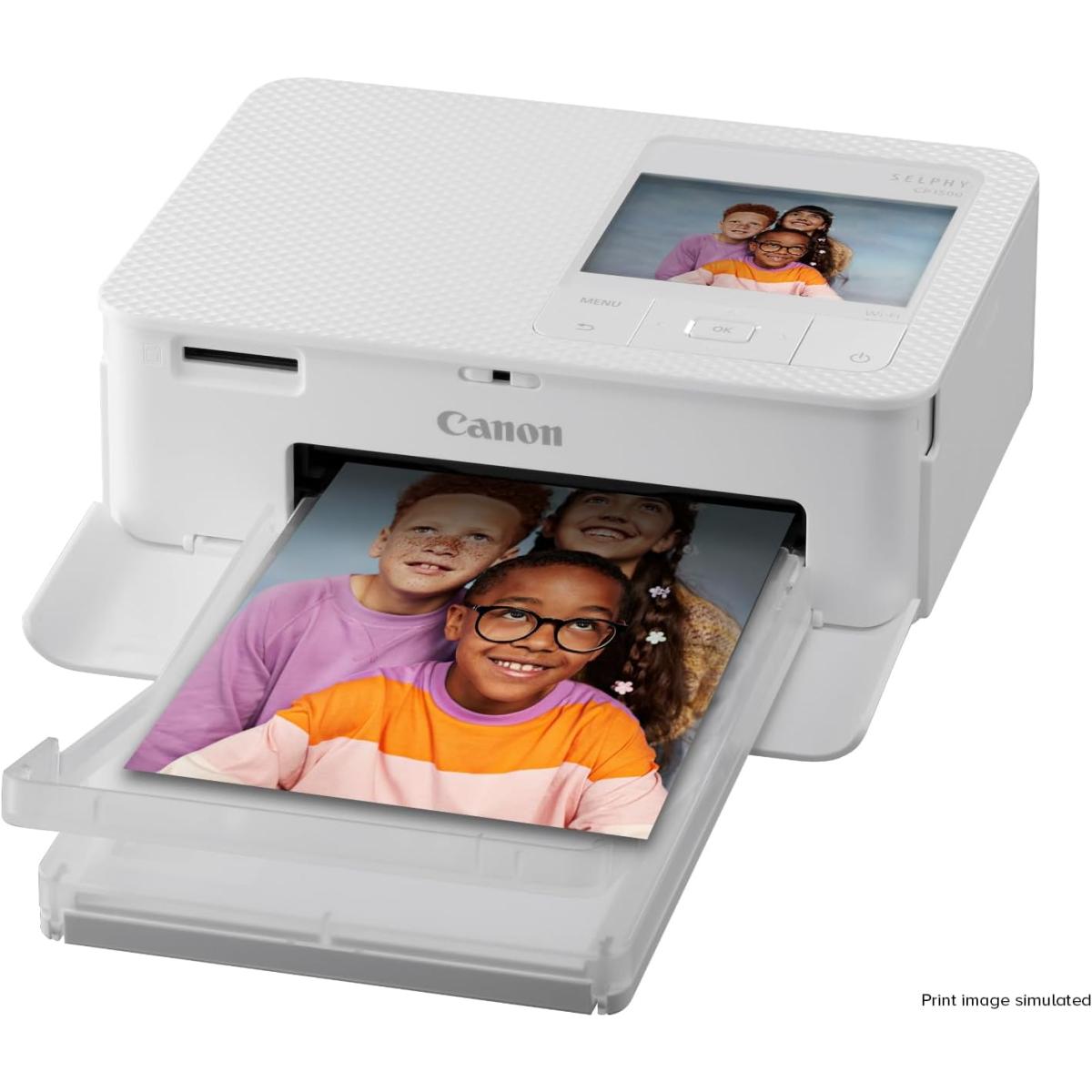 Canon SELPHY CP1500 Wireless Compa Photo Printer w/ Built-in 3.5” Display For Edit & Add Filter Effects, White