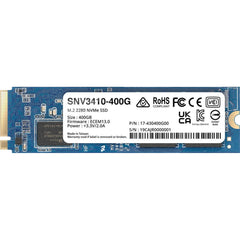Synology SNV3410 400GB NVMe M.2 2280 Internal SSD, Up to 3000 MB/s Sequential Read & 750 MB/s Sequential Write Speed, PCIe 3.0 x4 Interface, 491 TBW, 1.8M Hours MTBF