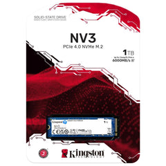 Kingston NV3 1TB M.2 NVMe PCIe 4.0, GEN 4 SSD Up To 6000/4000 MB/s Read/Write | SNV3S/1000G | - CompuMe