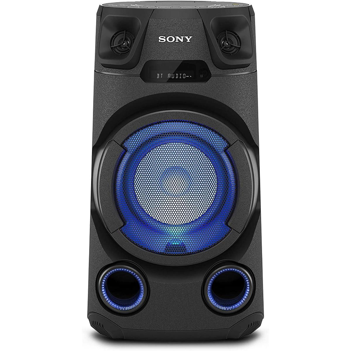 Sony Hifi System Speaker, Light Spread Sound Party Playlist Handle, Black - MHC-V13