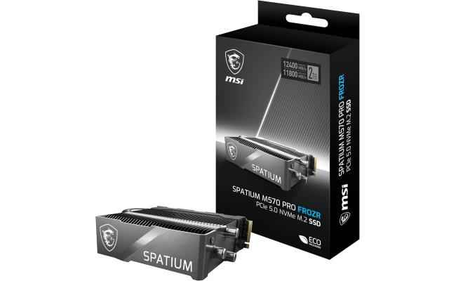 MSI SPATIUM M570 PRO 2TB Gen5 PCIe 5.0 NVMe M.2 SSD FROZR, 3D NAND - Sequential Read/Write (12400/11800 MB/s)