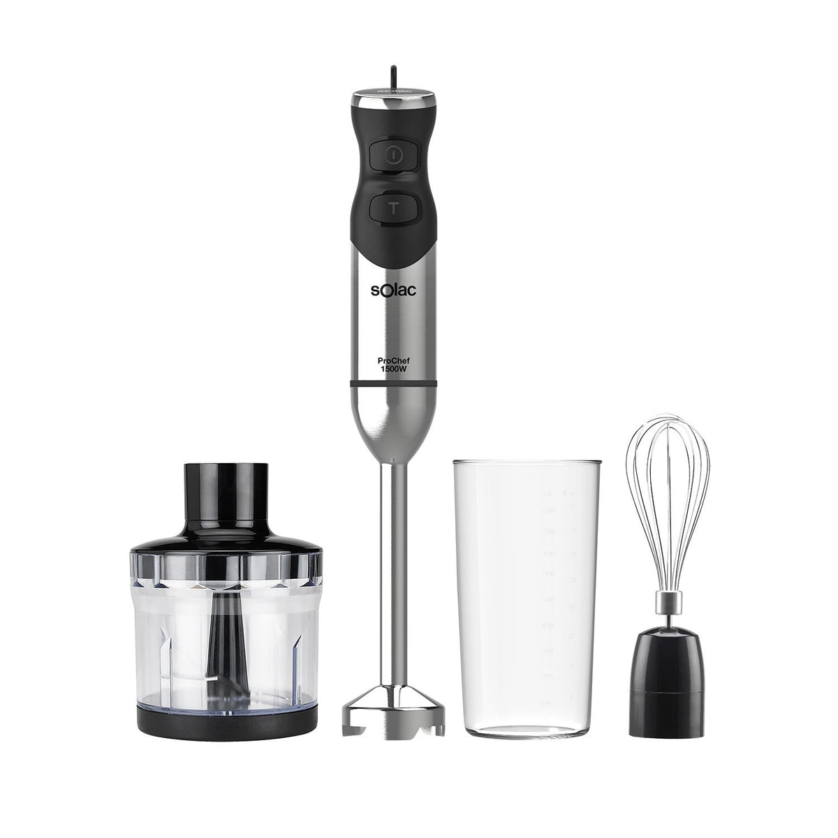 Solac Hand Blender & Chopper Mixer, 1500Watts, Stainless Steel - BA-5611