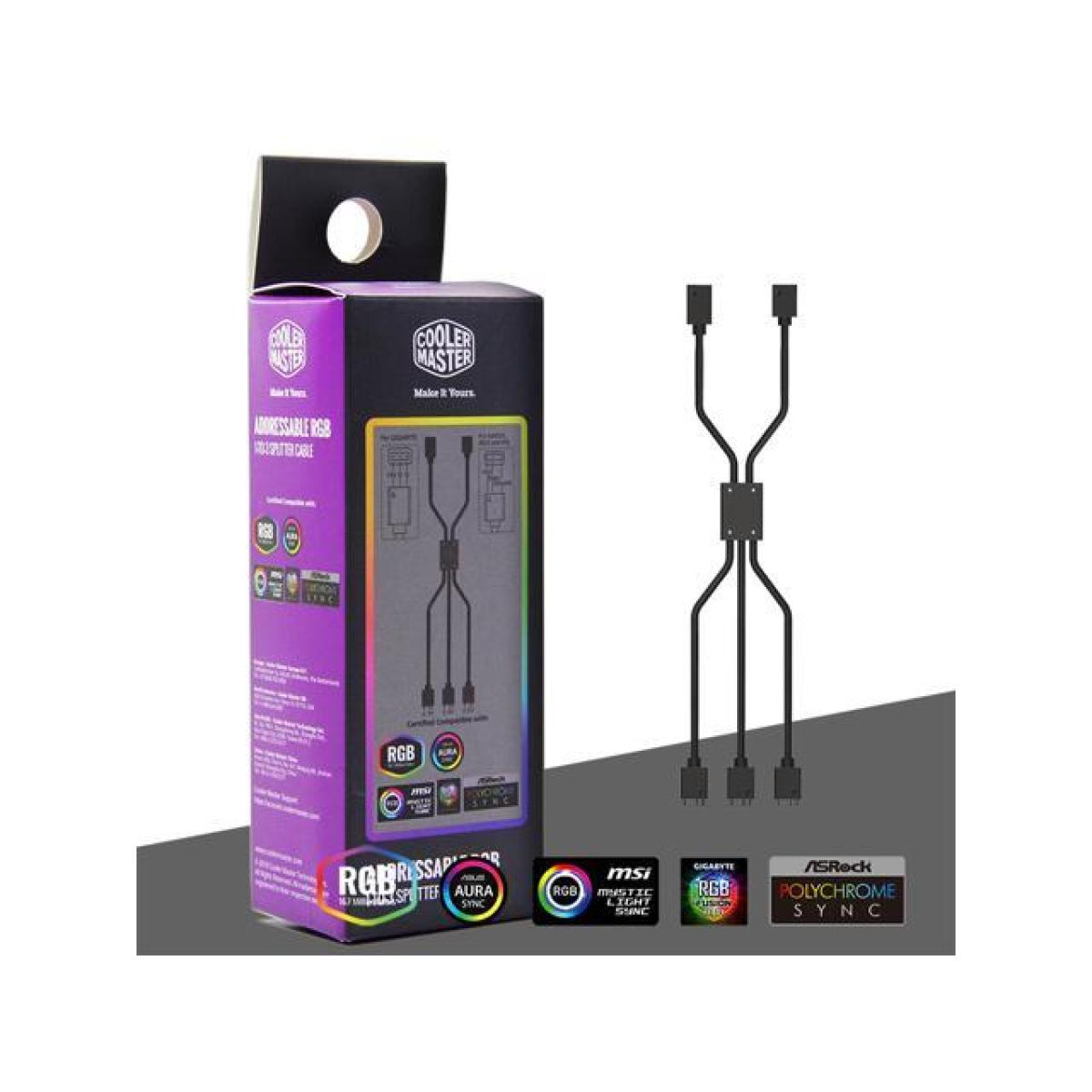 COOLER MASTER ADDRESSABLE RGB 1-TO-3 SPLITTER CABLE 50CM | 1-TO-3 SPLITTER | - CompuMe