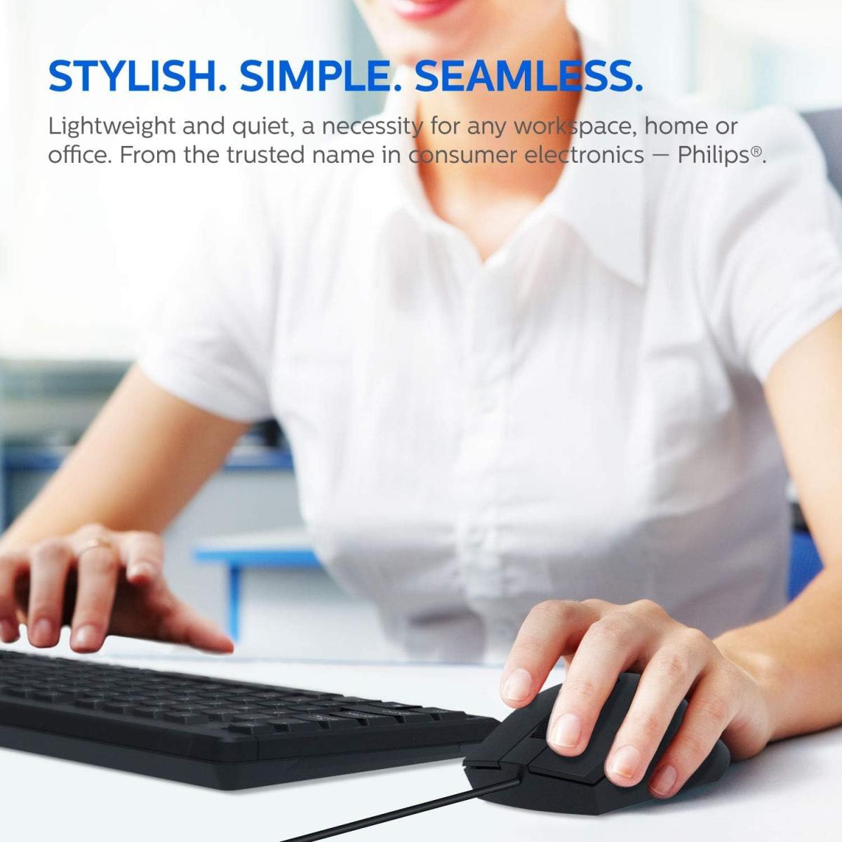 Philips Mk234 Usb Keyboard And Mouse Combo Black Philips Mk234 Usb Keyboard And Mouse Combo Black