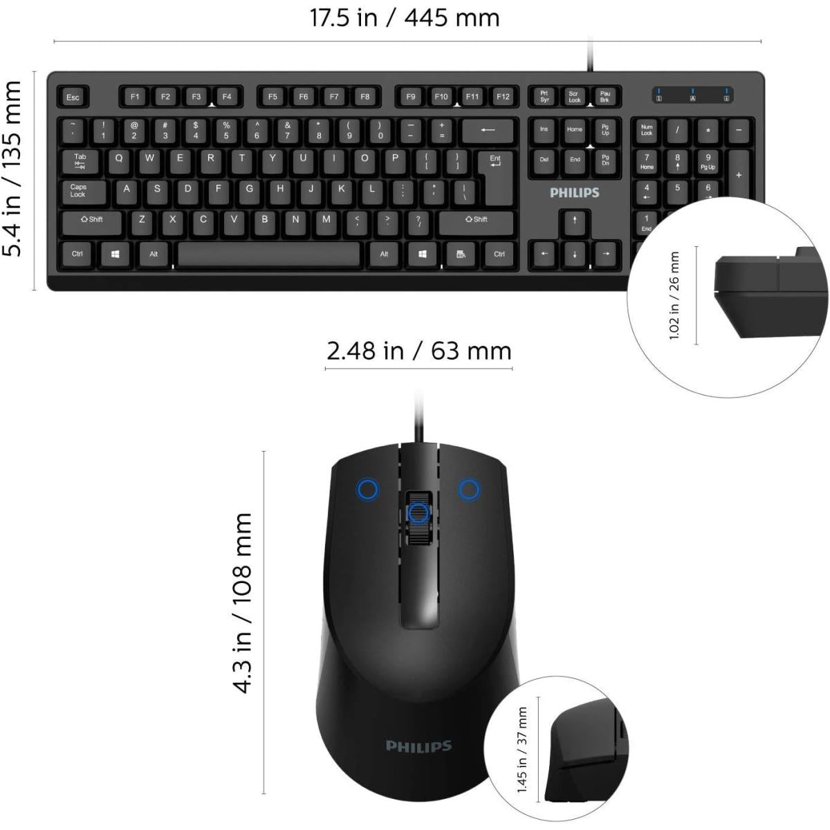 Philips Mk234 Usb Keyboard And Mouse Combo Black Philips Mk234 Usb Keyboard And Mouse Combo Black