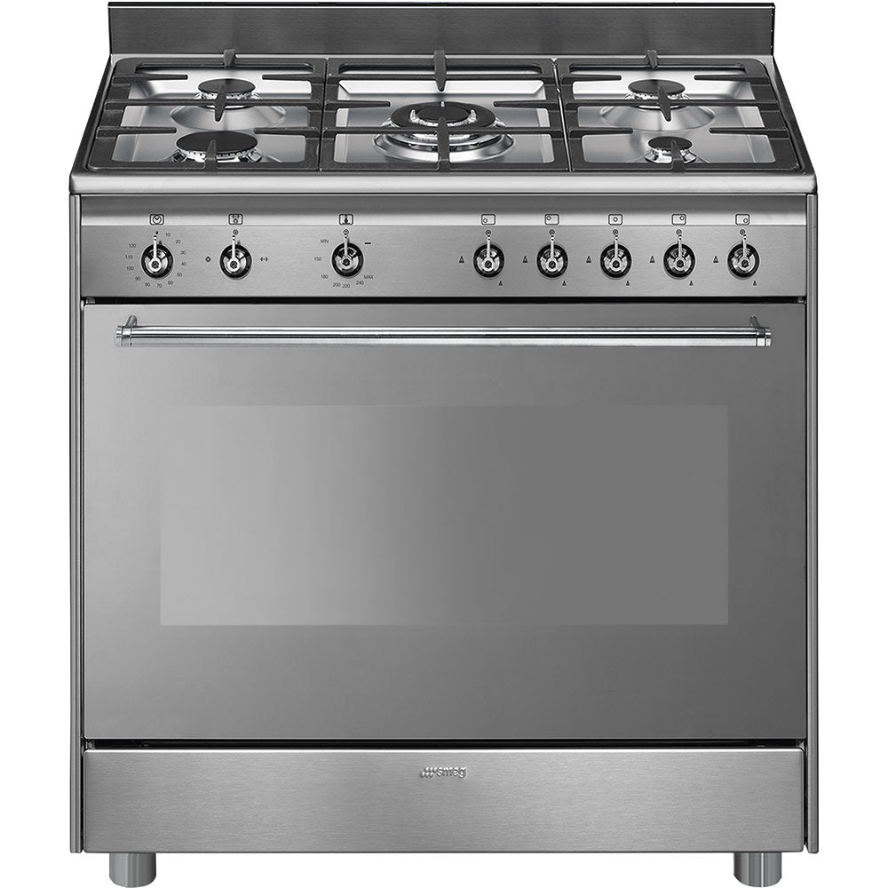 Smeg Oven 90 Cm, 5 Burners - Stainless Steel, 112 Liters