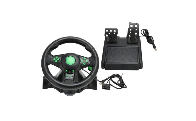 4 In 1 Vibration Steering Wheel 180 Rotation For X360, Ps3, Ps2 Pc Usb - CompuMe