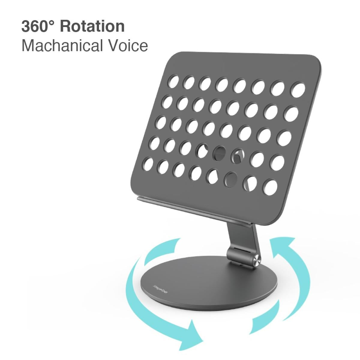 Unknown STOYOBE HF - V Desktop Folding Tablet Stand Aluminum Alloy 360 - Degree Rotating Holder for iPad - Space Gray