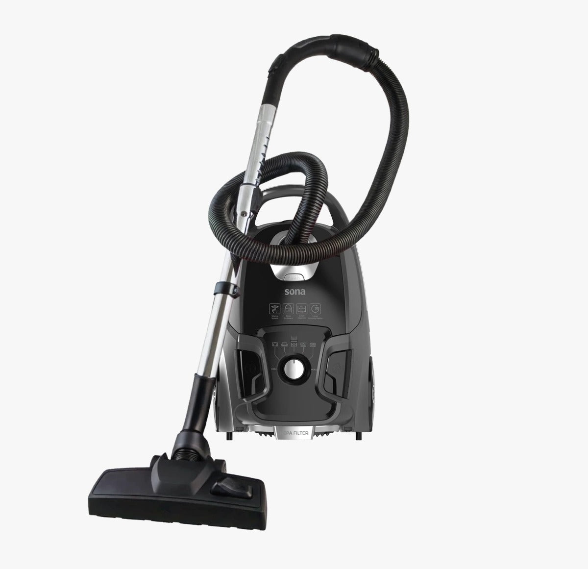 Sona vacuum cleaner with a power of 2400 watts, multiple speeds and air blowing, and a capacity of 6 liters. (SVC-52)