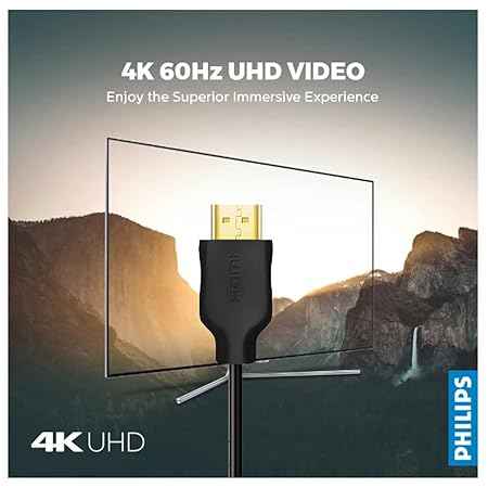 Golden Connector PHILIPS SWV5510 4K UHD HDMI Cable - 60Hz, 18 Gbps Data Transfer