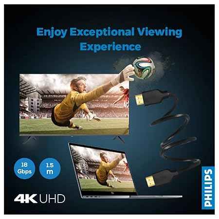 Golden Connector PHILIPS SWV5510 4K UHD HDMI Cable - 60Hz, 18 Gbps Data Transfer