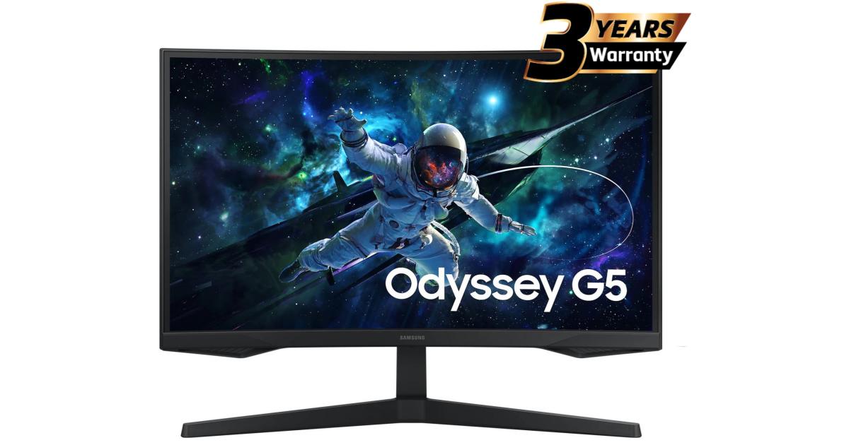 Samsung Odyssey G5 (CG55) 32" Gaming Monitor VA, 2K QHD (2560 x 1440), 165Hz, 1Ms, HDR10, 1000R Curved, FreeSync Support