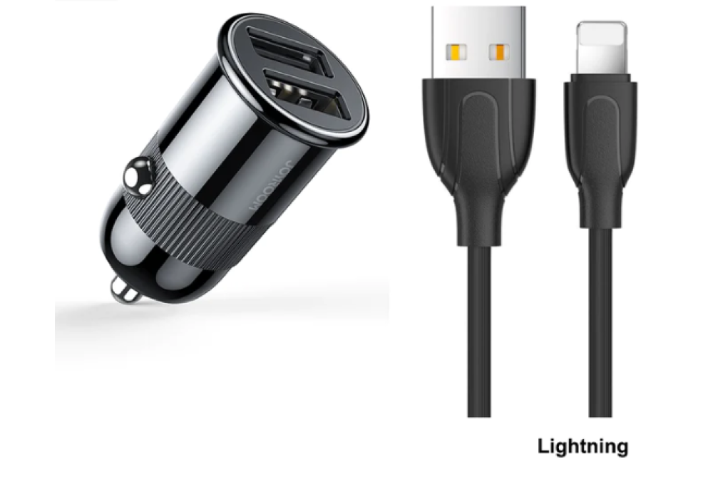 Joyroom C-A06 Mini dual USB Fast Car Charger 3.1A car charger with cable lighting iPhone 18 Months Warranty