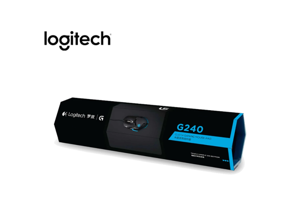Logitech G240 Cloth Gaming Mouse Pad, Optimized for Gaming Sensors, Moderate Surface Friction, Non-Slip Mouse Mat - Black