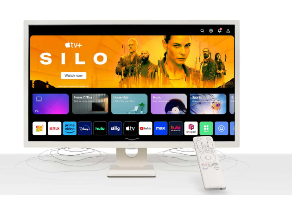 LG 32SR50F 32" Smart IPS Full HD webOS 23 HDR10 Airplay 2 Screen Share Bluetooth Stand HDMI & USB - White