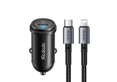 Mcdodo CC-7492 30W 1C PD Fast Car Charger+ 36W C to Lighting Cable 1.2m