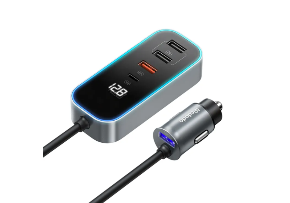 Mcdodo CC-1900 107W 4-Port USB + Type C Car Charger with Digital Display