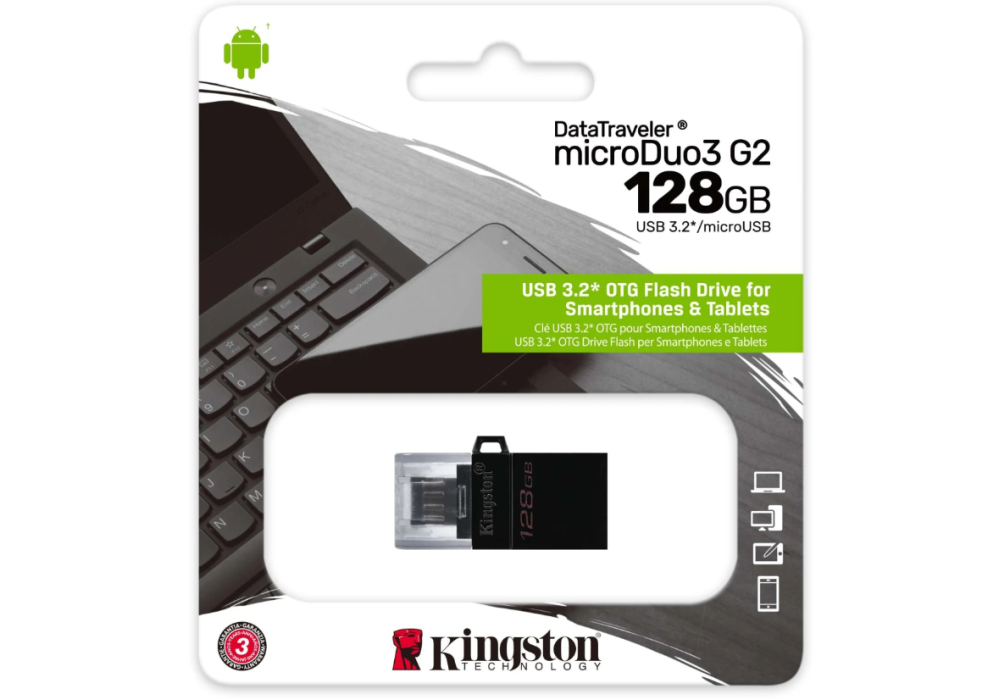 kingston flash OTG 128GB DT MicroDuo 3 Gen2 + microUSB (Android/OTG)