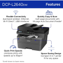 Brother DCP-L2640DW Wireless & Brother Mobile Connect App Mono Laser Multifunction 3-in-1 Automatic 2-sided (Duplex) Print & Document Feeder - Black