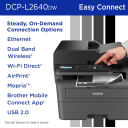 Brother DCP-L2640DW Wireless & Brother Mobile Connect App Mono Laser Multifunction 3-in-1 Automatic 2-sided (Duplex) Print & Document Feeder - Black