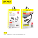 AWEI CL-73 Lightning cable to 3.5 mm Earphone Jack 2 in 1 AUX Headset Adapter For iPhone 14 13 12 Pro Max Headphones Converter