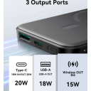 Joyroom JR-W020 20W Mini Magnetic Wireless Power Bank 5000mAh Multi Security Protection (With USB to Type-C 0.25m Cable) - Black