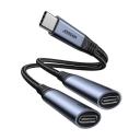 JOYROOM SY-C03 Audio-Transfer Series 2-in-1 Audio Adapter (Type-C to Dual Type-C)-Black