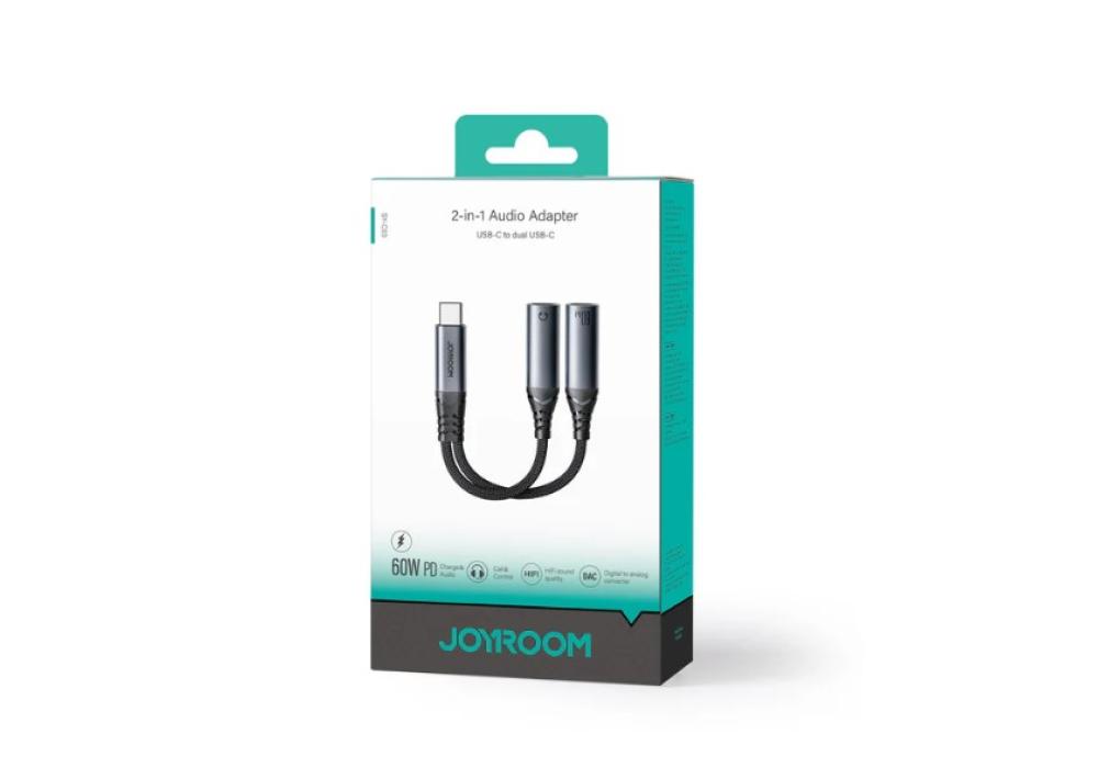 JOYROOM SY-C03 Audio-Transfer Series 2-in-1 Audio Adapter (Type-C to Dual Type-C)-Black