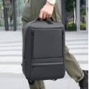 Business Backpack with USB Charger Port, Expandable, Water Resistant, Travel, Laptop, Work Computer Up to 17" - Black