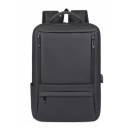Business Backpack with USB Charger Port, Expandable, Water Resistant, Travel, Laptop, Work Computer Up to 17" - Black