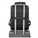 Business Backpack with USB Charger Port, Expandable, Water Resistant, Travel, Laptop, Work Computer Up to 17" - Black