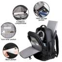 Hand Luggage Backpack, 40 L Hand Luggage Travel Backpack Laptop Backpack for 17.3 Inch Laptop Flight Approved Backpack Cabin Backpack for Weekender - Black
