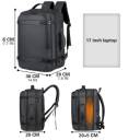 Hand Luggage Backpack, 40 L Hand Luggage Travel Backpack Laptop Backpack for 17.3 Inch Laptop Flight Approved Backpack Cabin Backpack for Weekender - Black