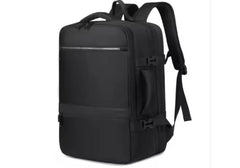 Backpack Large Capacity Expandable Backpack Multifunction USB Charging Business Bag For Laptop Up to 17.6" Luggage Bag - Black