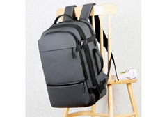 Backpack Large Capacity Expandable Backpack Multifunction USB Charging Business Bag For Laptop Up to 17.6" Luggage Bag - Gray