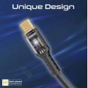 Promate USB-C™ to USB-C™ Cable, Fast-Charging 100W Power Delivery with Transparent Tips, LED, 480Mbps Data Sync, 120cm Nylon Braided Cord for Smartphones, Laptops