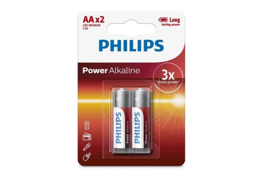Philips Power Alkaline Batteries AA - Pack of 2