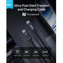 Anker Prime Thunderbolt 4 Braided Cable 3ft 240W Black - A84N0011 - 18 Month Warranty