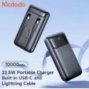 Mcdodo 10000mAh 33W Power Bank with Built in Cables Digital Display - Black - 18 Months Warranty