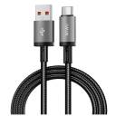 WiWU 1M Aluminum alloy Nylon braided TITAN LINK Series Charging Cable with USBA to Type C - Black